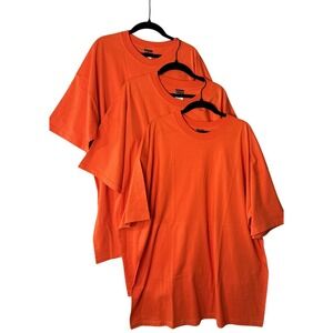 OTTO T-Shirt Men's 2XL Orange SS 100%‎ Preshrunk Cotton Crew Neck Blank Lot of 3
